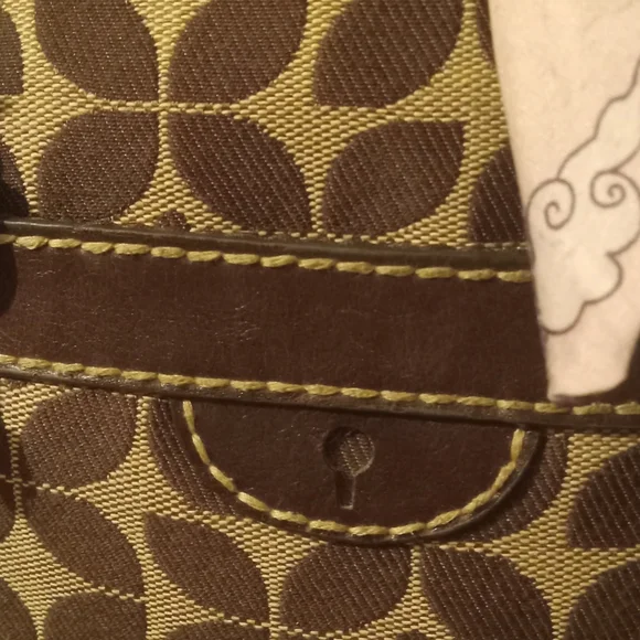 Fossil Brown And Cream Shoulder Bag EUC